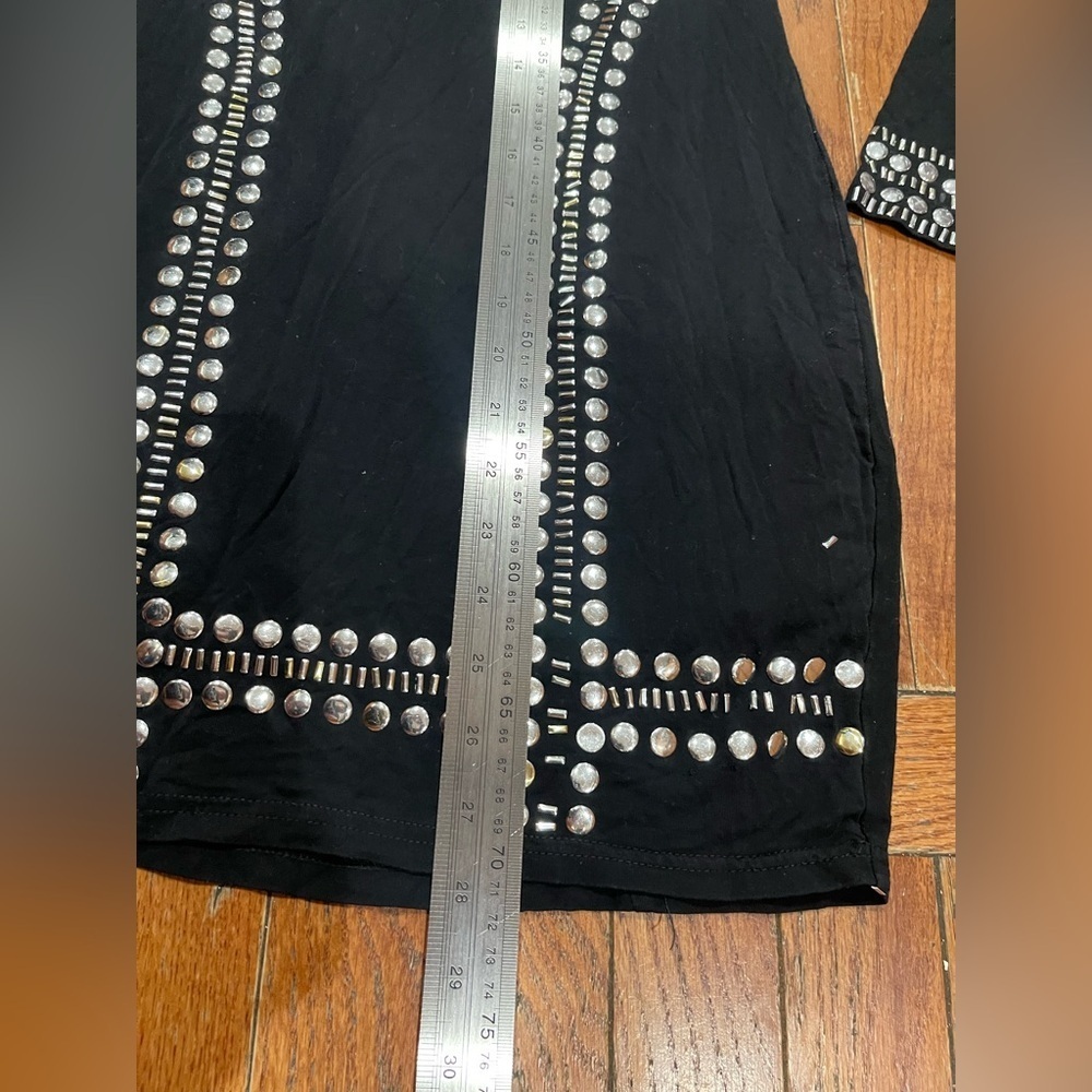 Black Embellished Top with Silver Accents - Picture 3 of 16